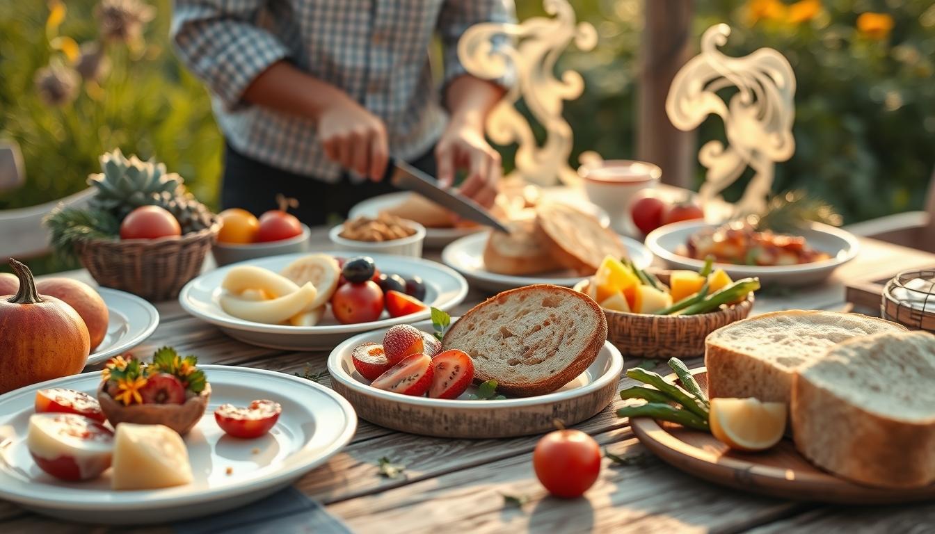 Ingredients prepared for a simple home dinner